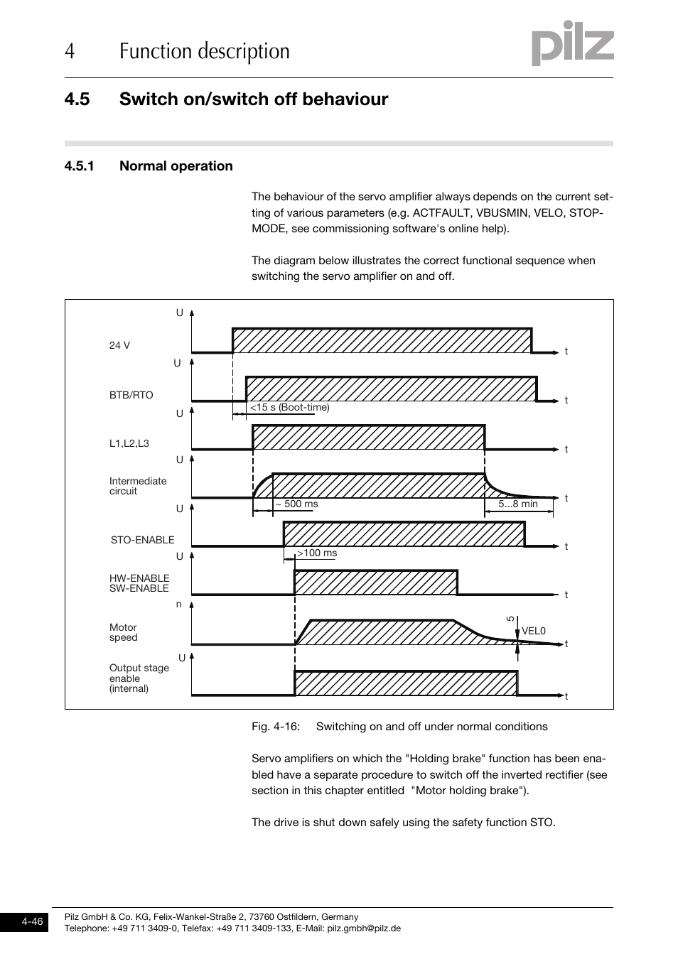 1 normal operation, 4function description, 5 switch on/switch off behaviour | Pilz PMCtendo DD5.03/000/0/0/0/110-230VAC User Manual | Page 74 / 209