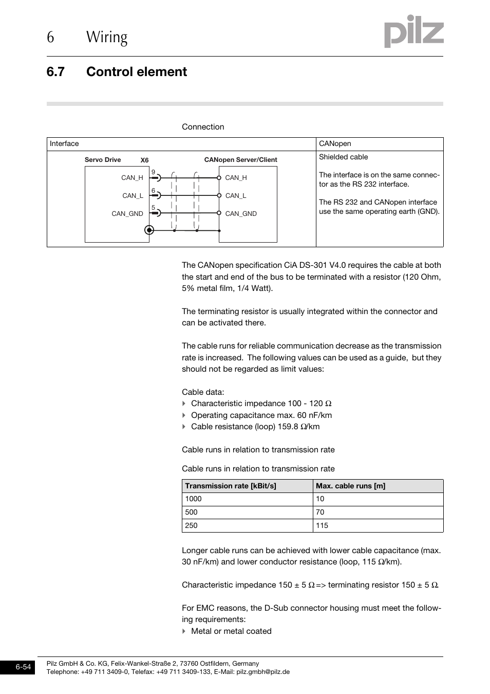 6wiring, 7 control element | Pilz PMCprotego D.72/000/0/0/2/208-480VAC User Manual | Page 162 / 209