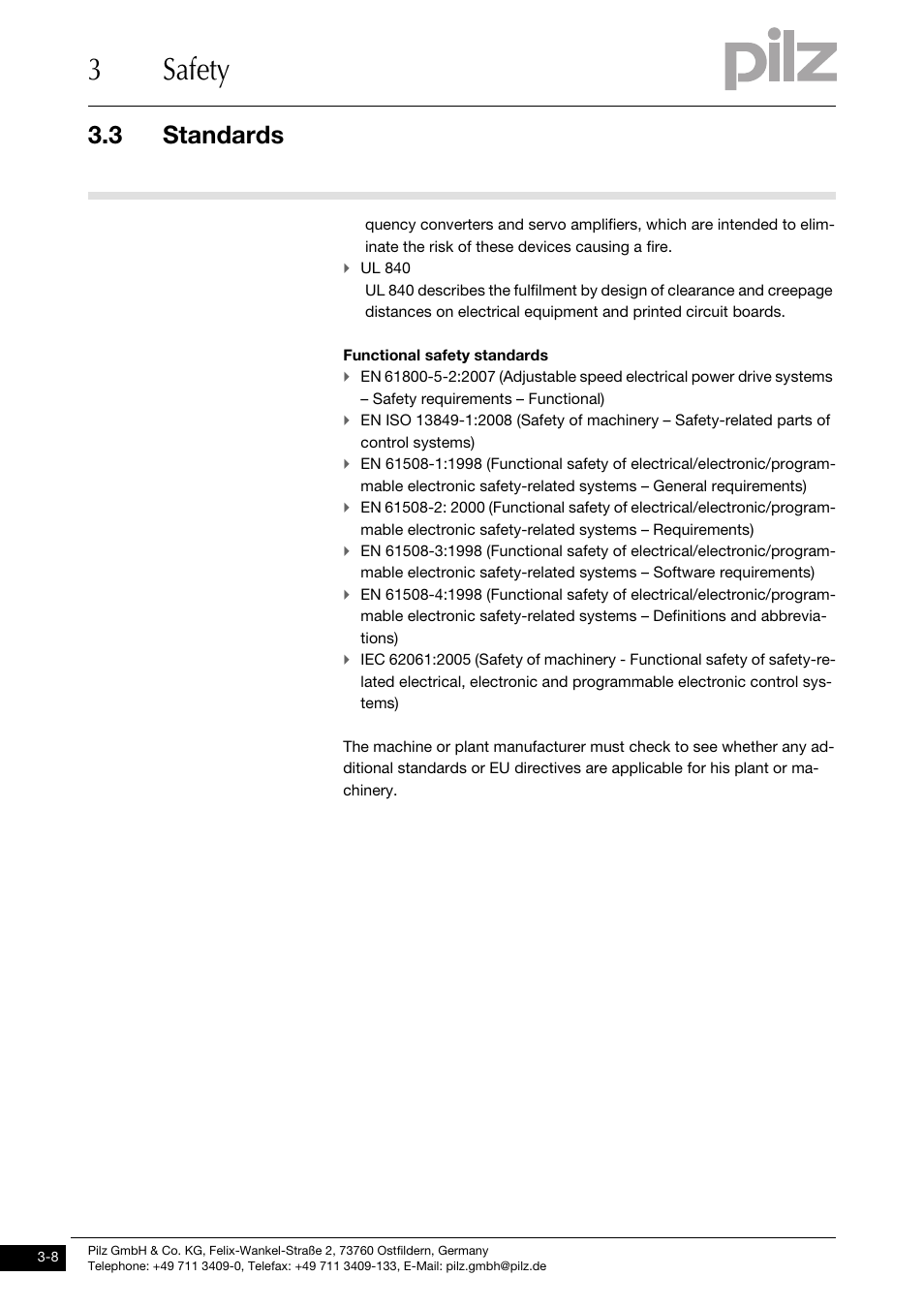 3safety, 3 standards | Pilz PMCprotego D.72/000/0/0/2/208-480VAC User Manual | Page 30 / 209