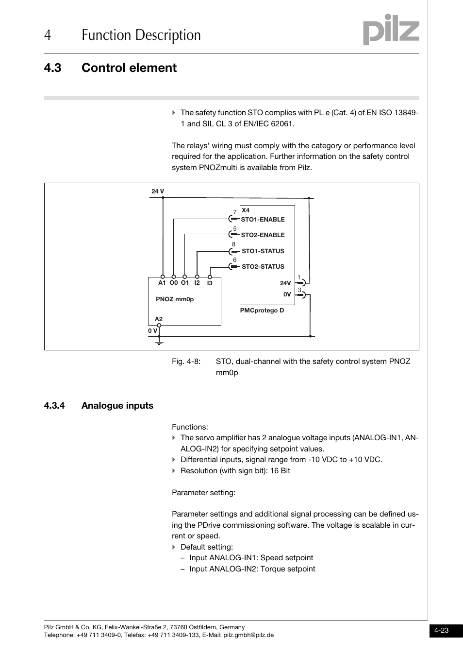 4 analogue inputs, 4function description, 3 control element | Pilz PMCprotego D.72/000/0/0/2/208-480VAC User Manual | Page 57 / 209