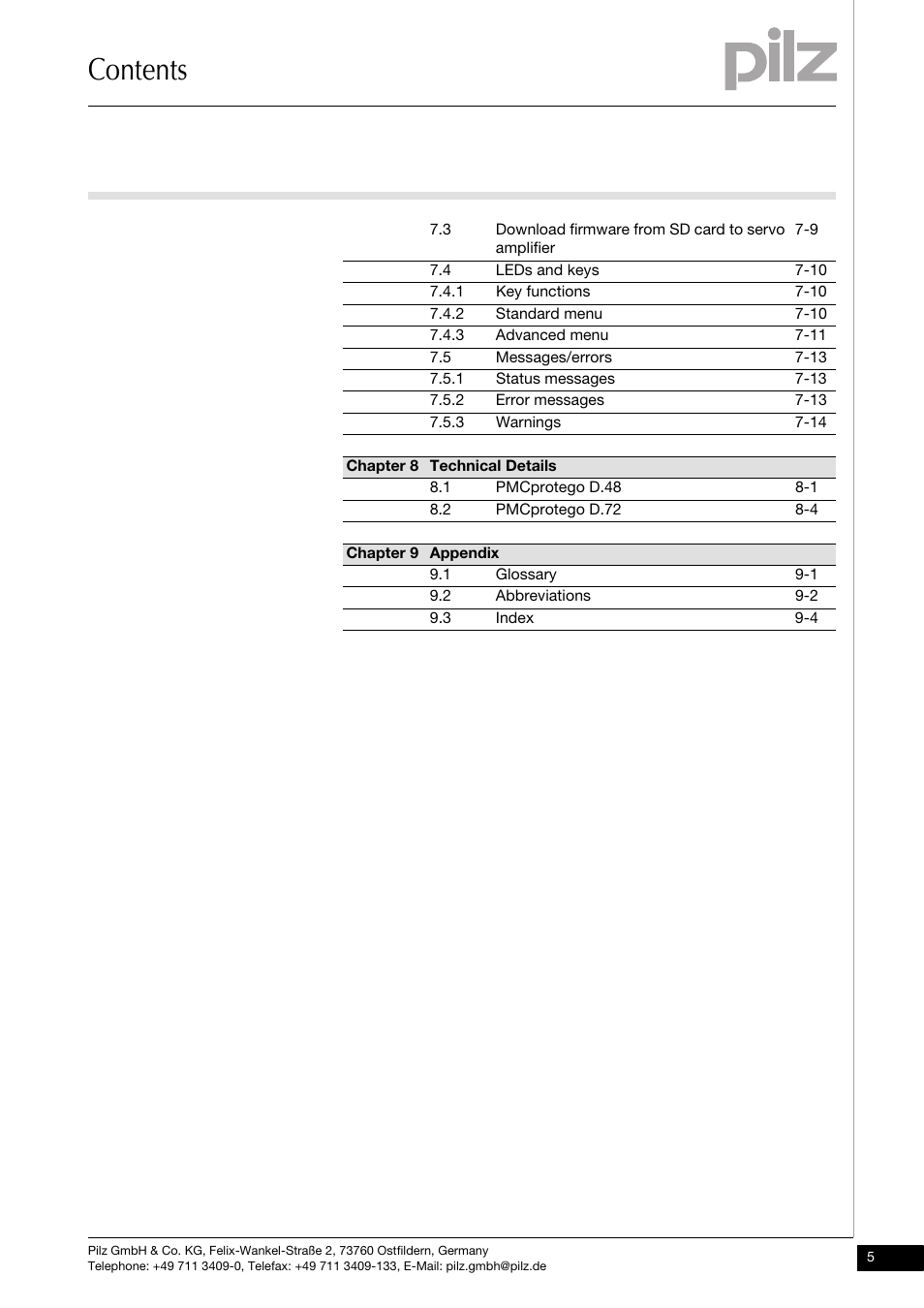 Pilz PMCprotego D.72/000/0/0/2/208-480VAC User Manual | Page 7 / 209