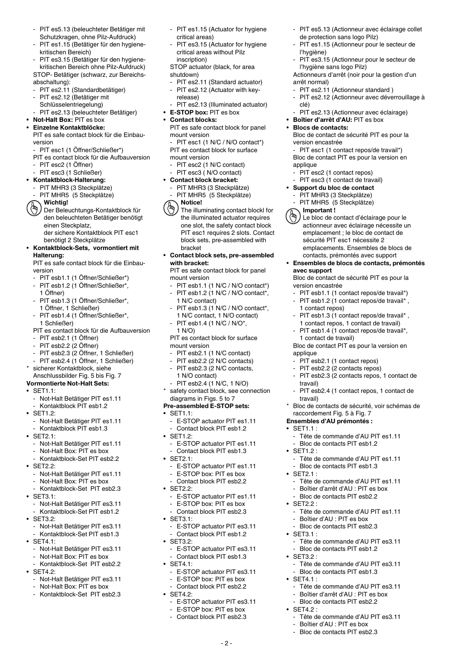 Pilz SET3.1: PIT es3.1 / 2 n/c User Manual | Page 2 / 24