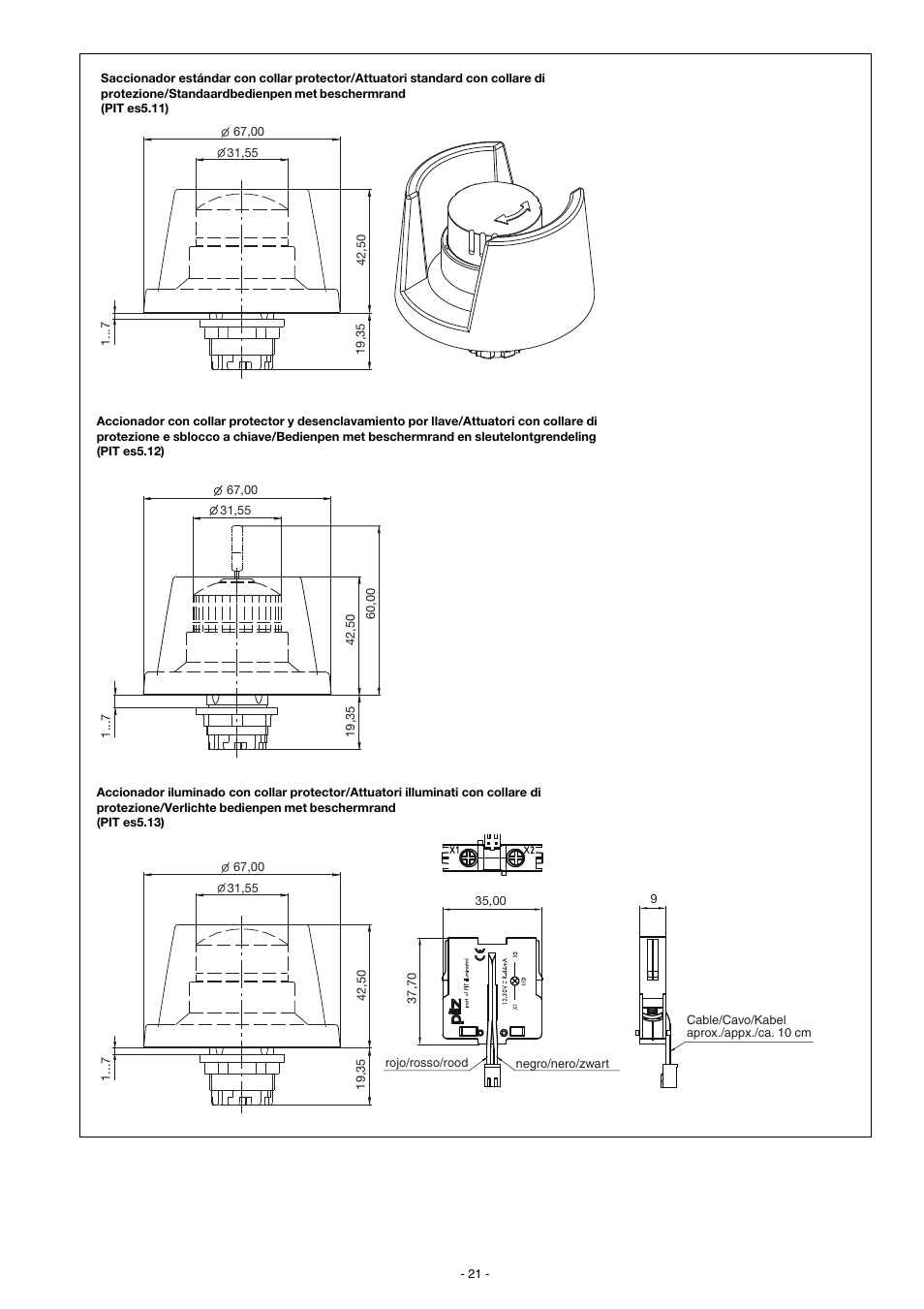 Pilz SET3.1: PIT es3.1 / 2 n/c User Manual | Page 21 / 24