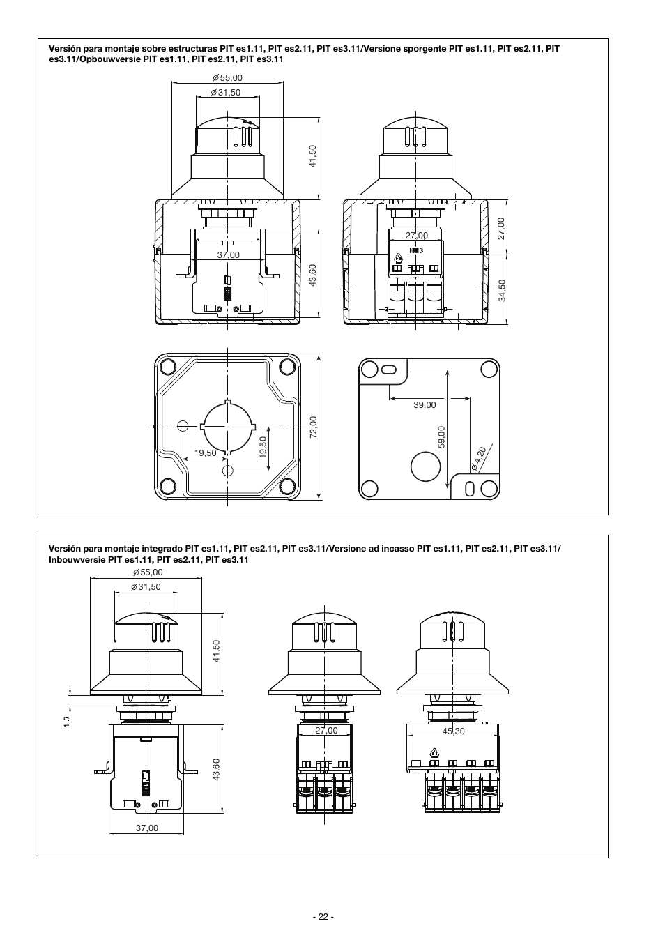 Pilz SET3.1: PIT es3.1 / 2 n/c User Manual | Page 22 / 24