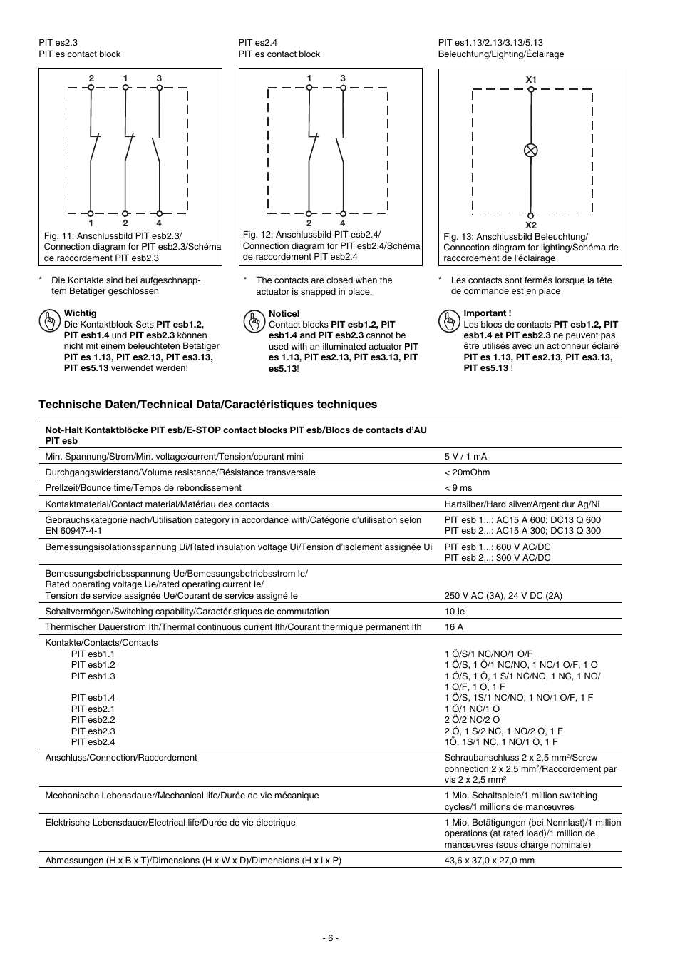 Pilz SET3.1: PIT es3.1 / 2 n/c User Manual | Page 6 / 24