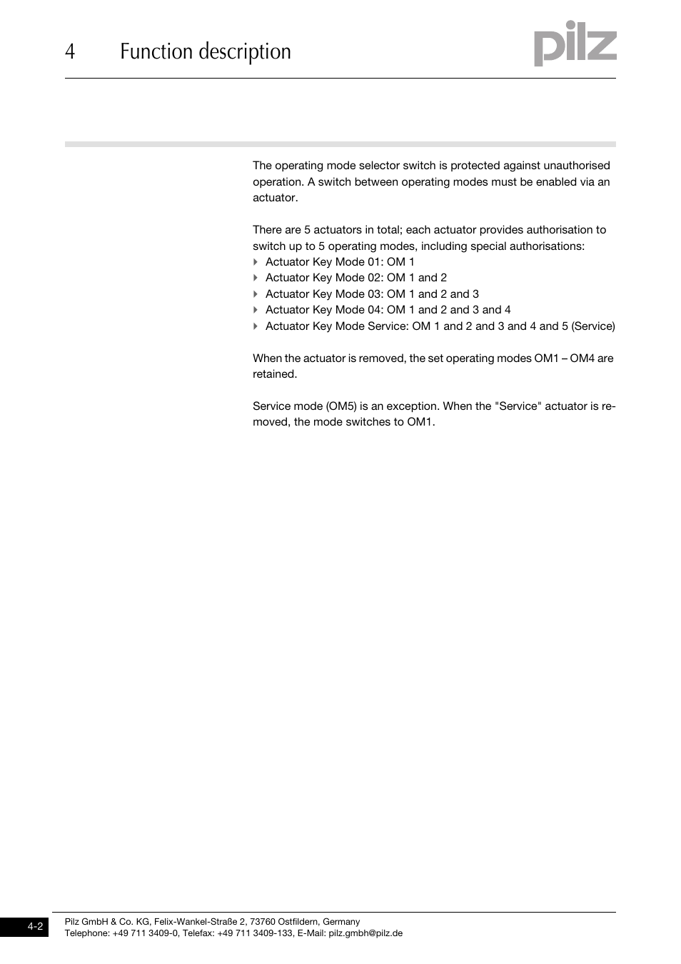 4function description | Pilz PIT m3.1p User Manual | Page 16 / 41