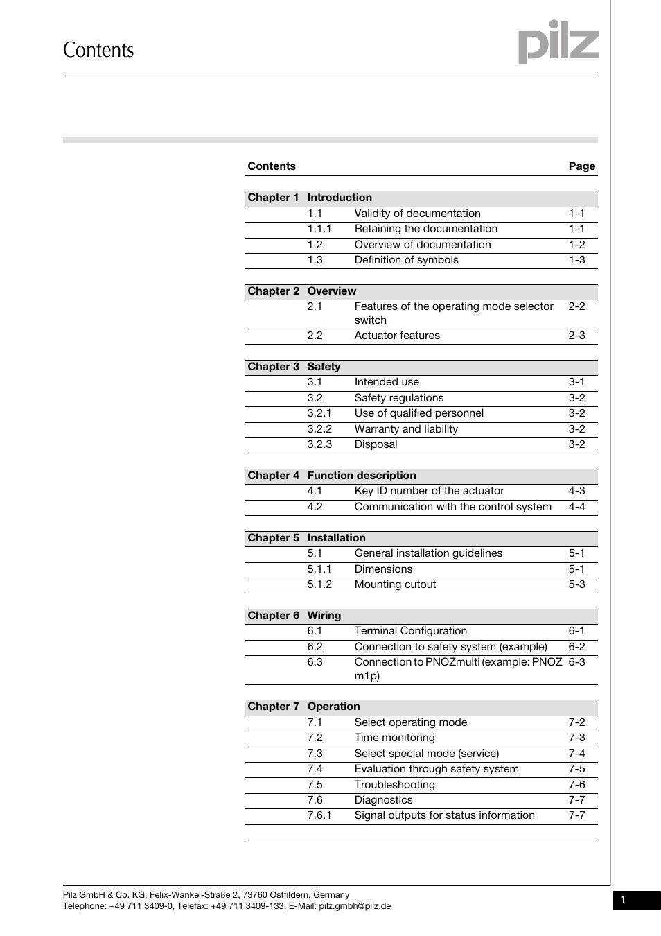 Pilz PIT m3.1p User Manual | Page 3 / 41