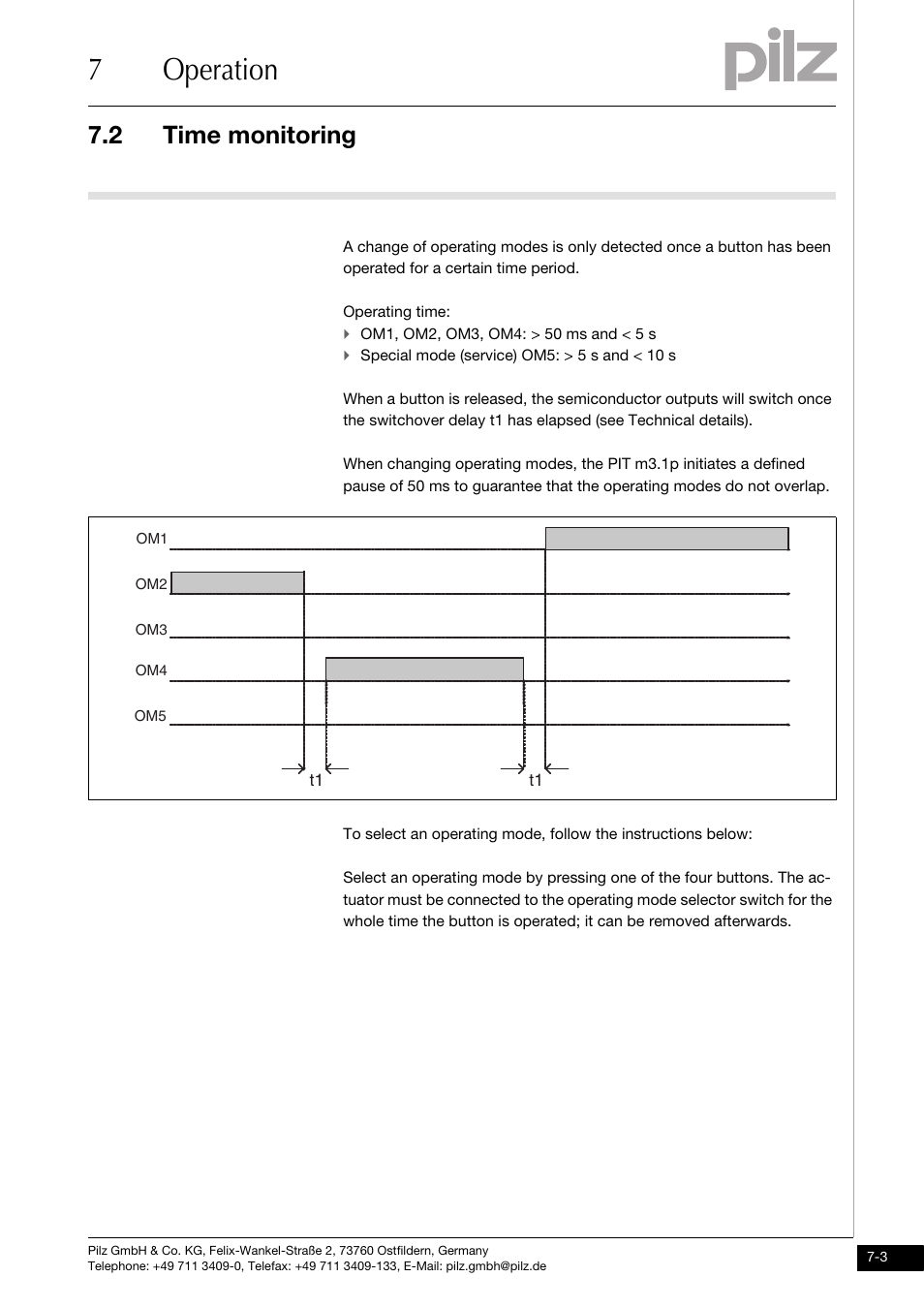 Time monitoring, 7operation, 2 time monitoring | Pilz PIT m3.1p User Manual | Page 31 / 41