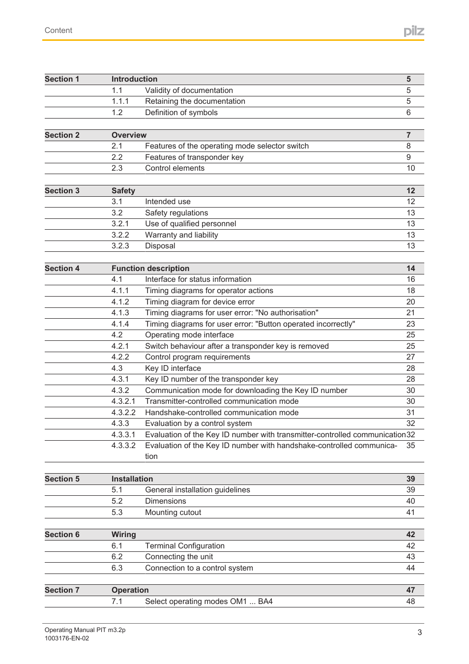 Pilz PIT m3.2p machine tools pictogram User Manual | Page 3 / 58