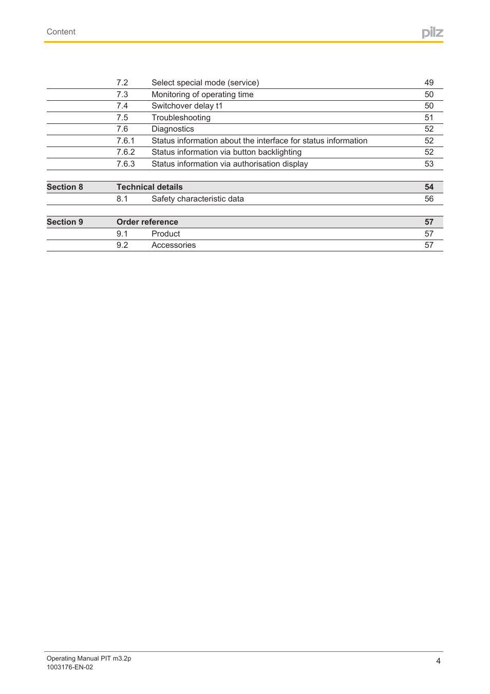 Pilz PIT m3.2p machine tools pictogram User Manual | Page 4 / 58