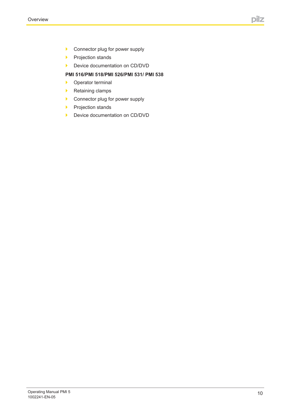 Pilz PMI 509 User Manual | Page 10 / 52