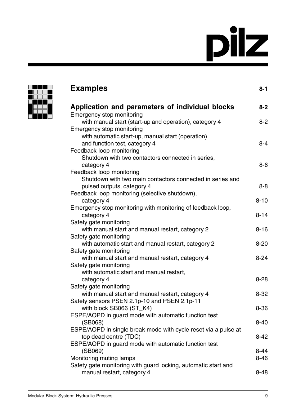 Examples | Pilz PSS SB HYD, Basic license User Manual | Page 11 / 308