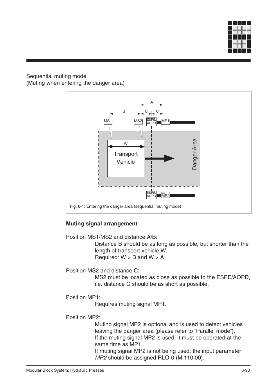 Transport vehicle danger area | Pilz PSS SB HYD, Basic license User Manual | Page 155 / 308