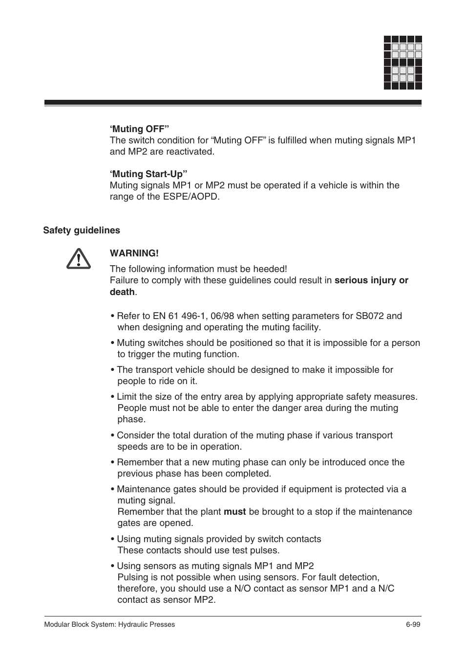 Safety guidelines | Pilz PSS SB HYD, Basic license User Manual | Page 161 / 308
