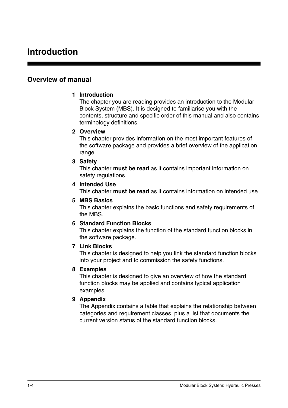 Overview of manual, Introduction | Pilz PSS SB HYD, Basic license User Manual | Page 18 / 308