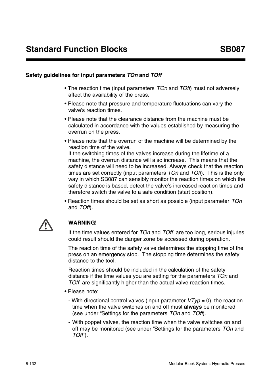 Standard function blocks, Sb087 | Pilz PSS SB HYD, Basic license User Manual | Page 194 / 308