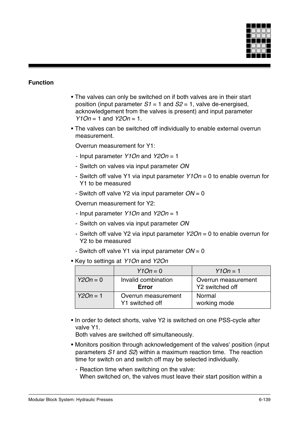 Function | Pilz PSS SB HYD, Basic license User Manual | Page 201 / 308