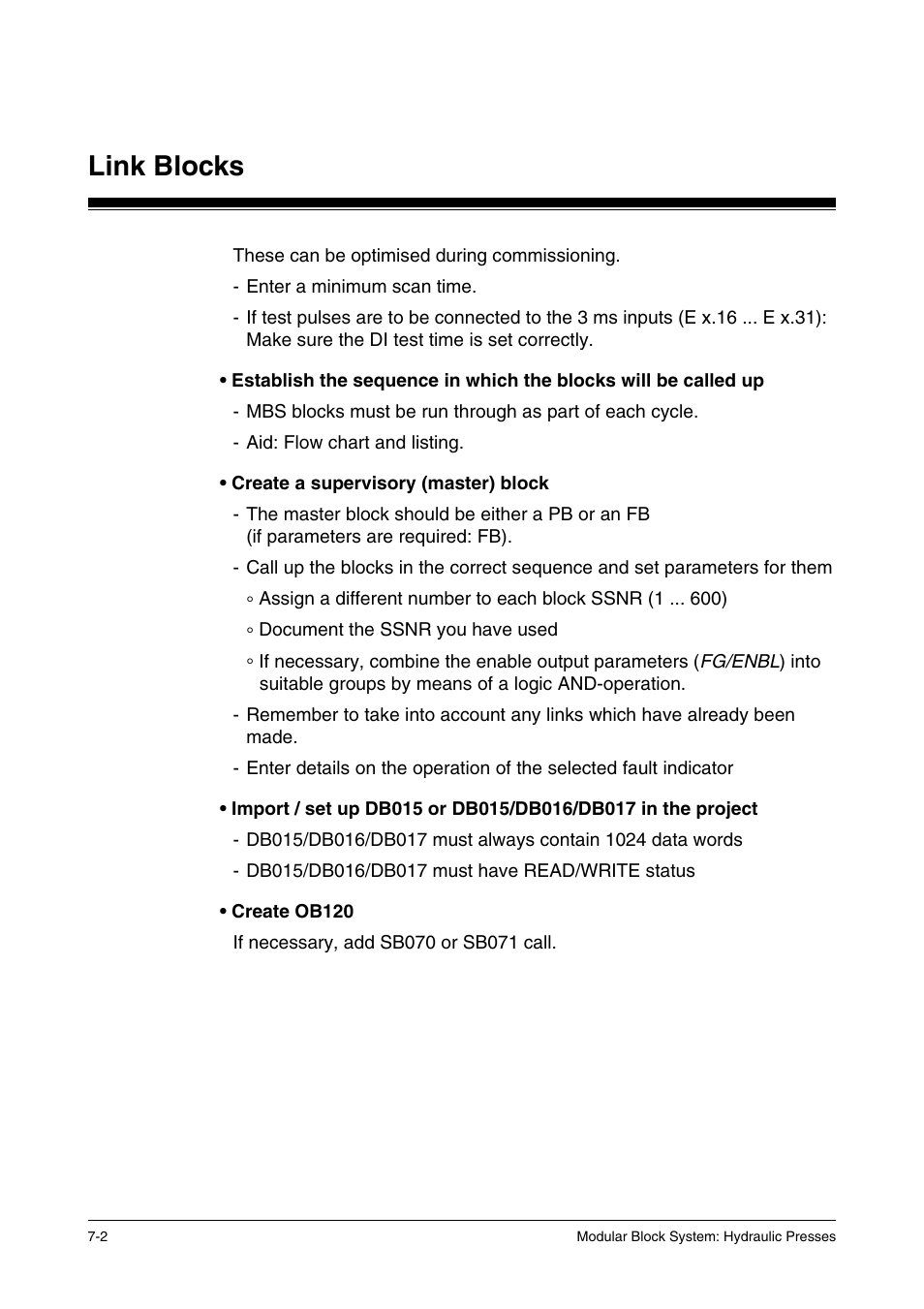 Link blocks | Pilz PSS SB HYD, Basic license User Manual | Page 234 / 308