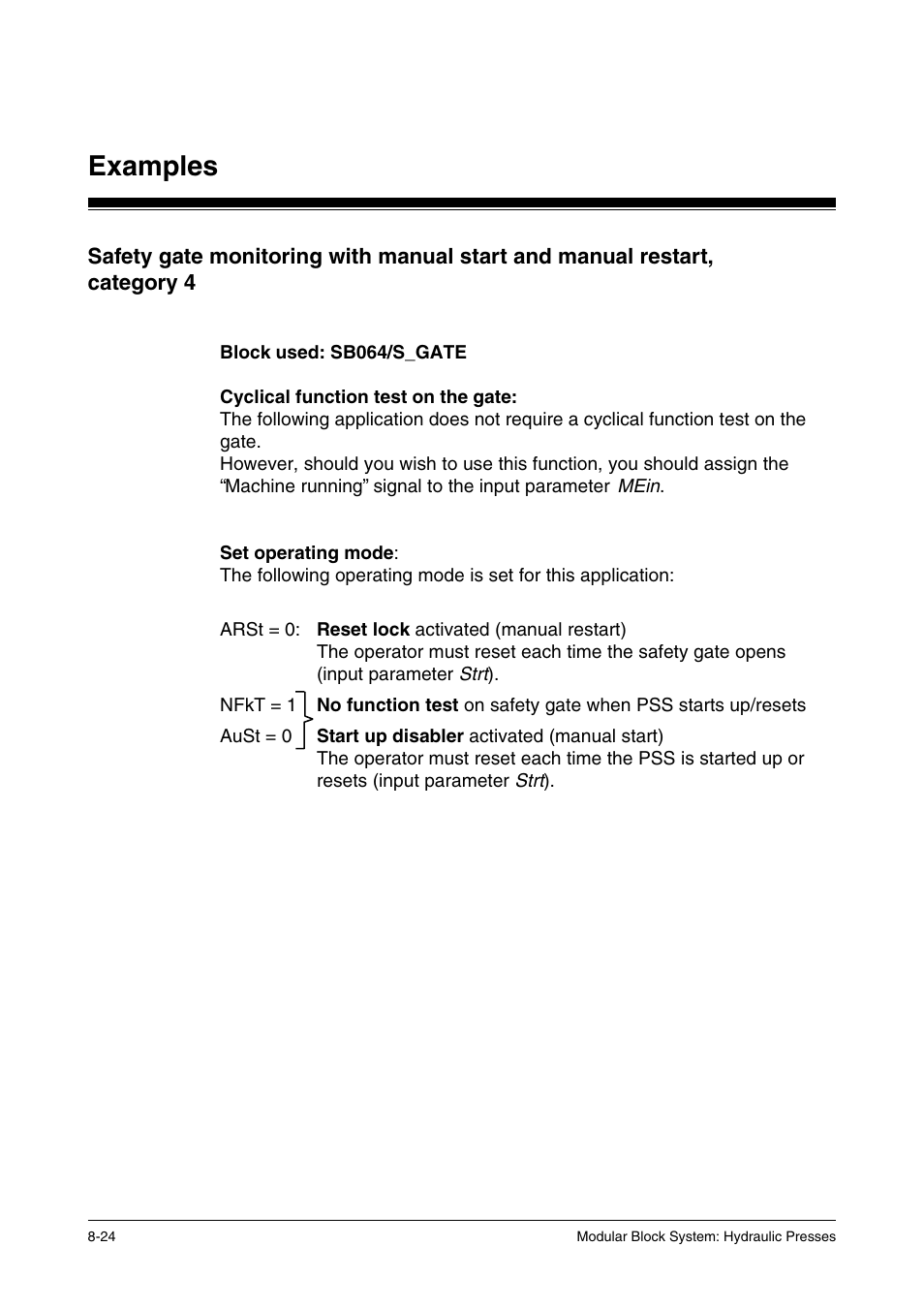 Examples | Pilz PSS SB HYD, Basic license User Manual | Page 260 / 308