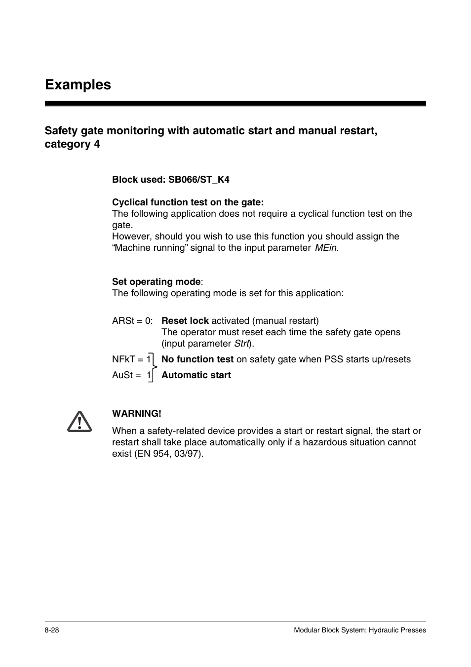 Examples | Pilz PSS SB HYD, Basic license User Manual | Page 264 / 308