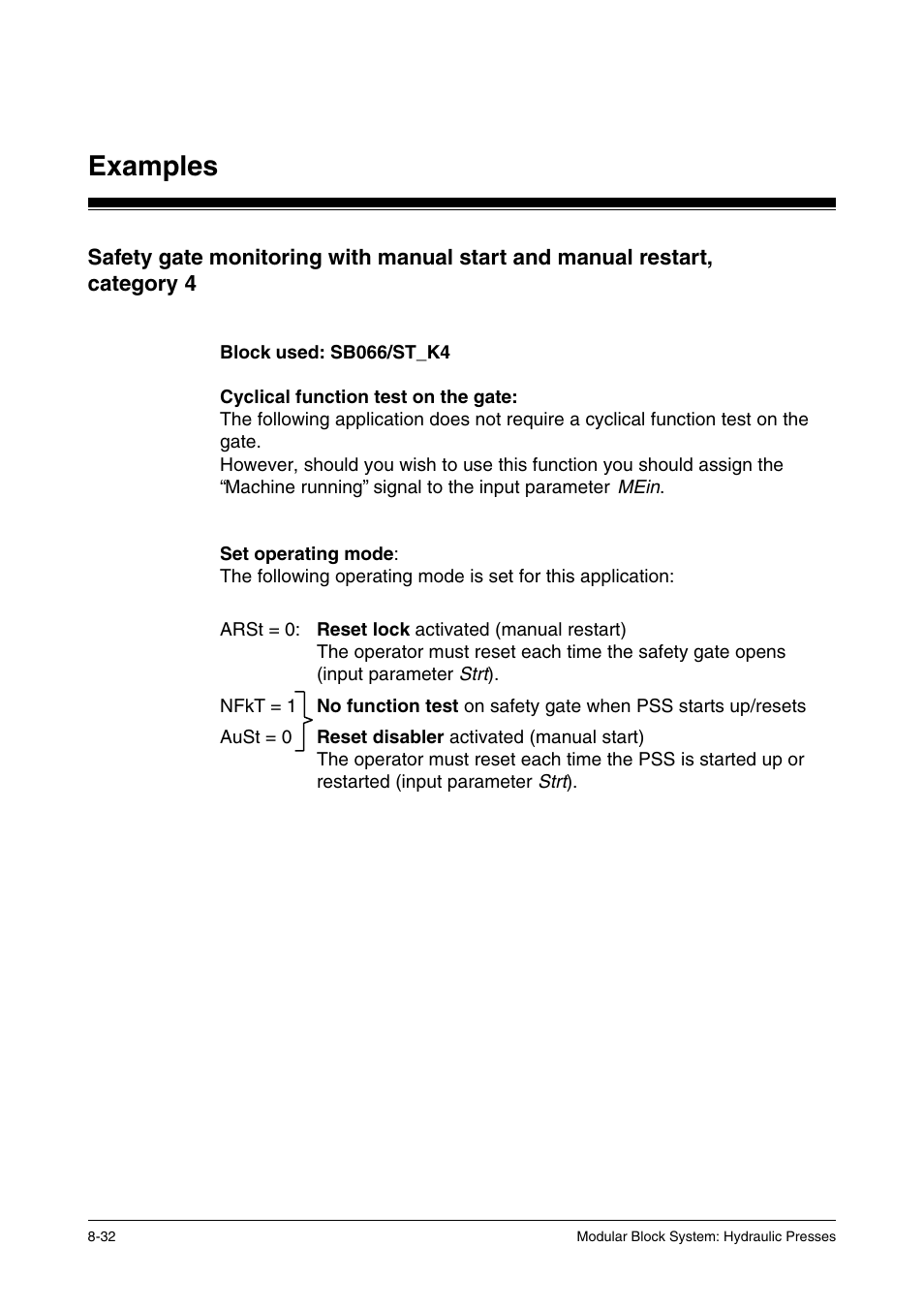 Examples | Pilz PSS SB HYD, Basic license User Manual | Page 268 / 308