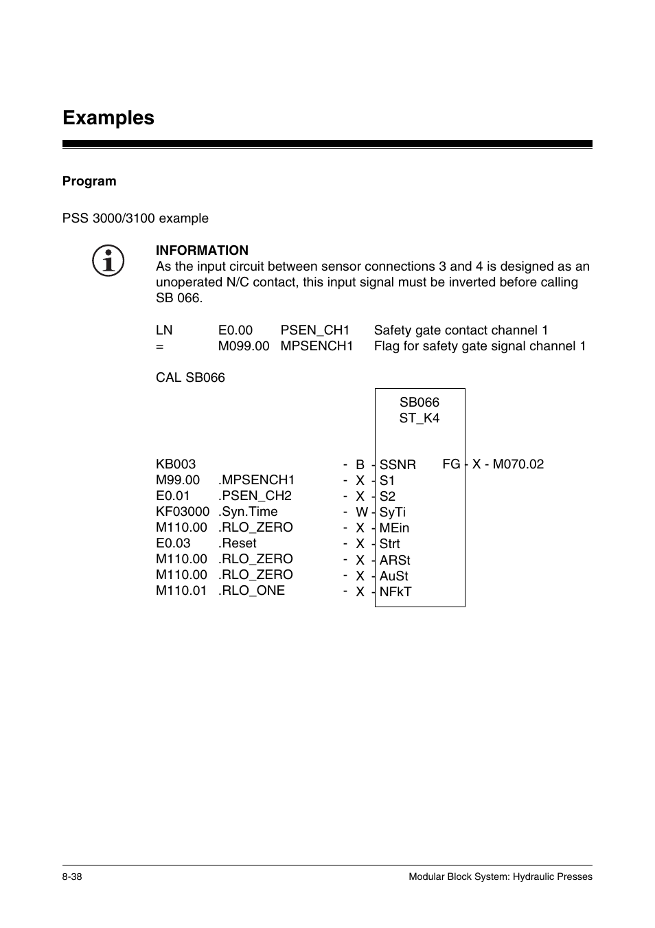 Examples | Pilz PSS SB HYD, Basic license User Manual | Page 274 / 308