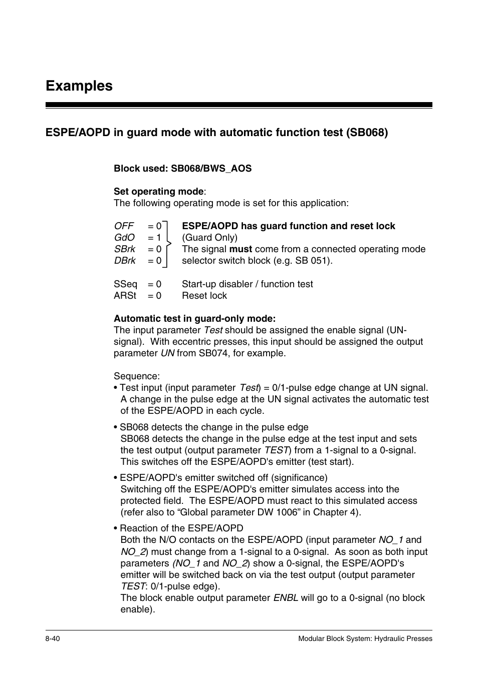 Examples | Pilz PSS SB HYD, Basic license User Manual | Page 276 / 308