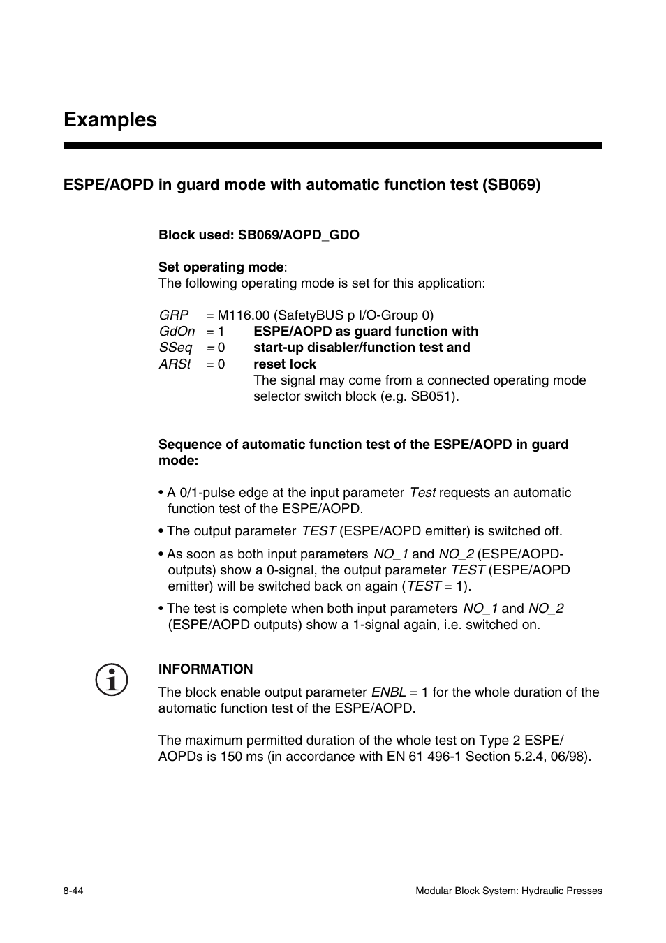 Examples | Pilz PSS SB HYD, Basic license User Manual | Page 280 / 308