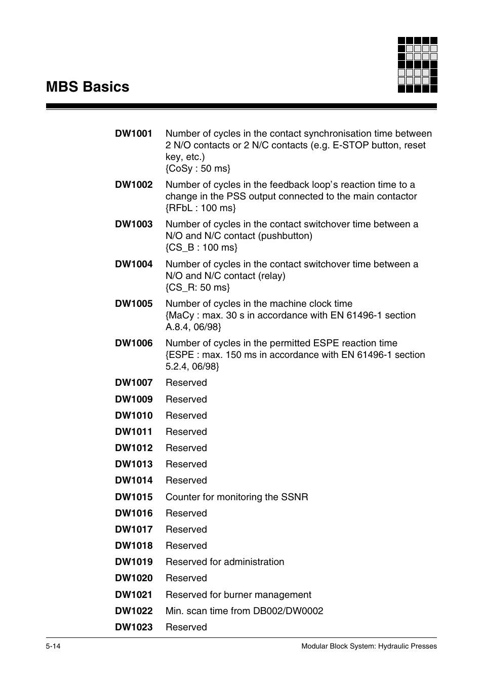 Mbs basics | Pilz PSS SB HYD, Basic license User Manual | Page 62 / 308