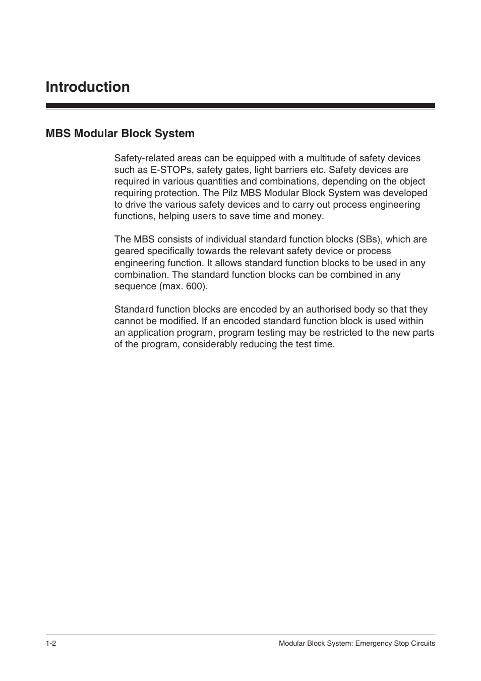 Mbs modular block system, Introduction | Pilz PSS SB NOT, Basic license User Manual | Page 10 / 112