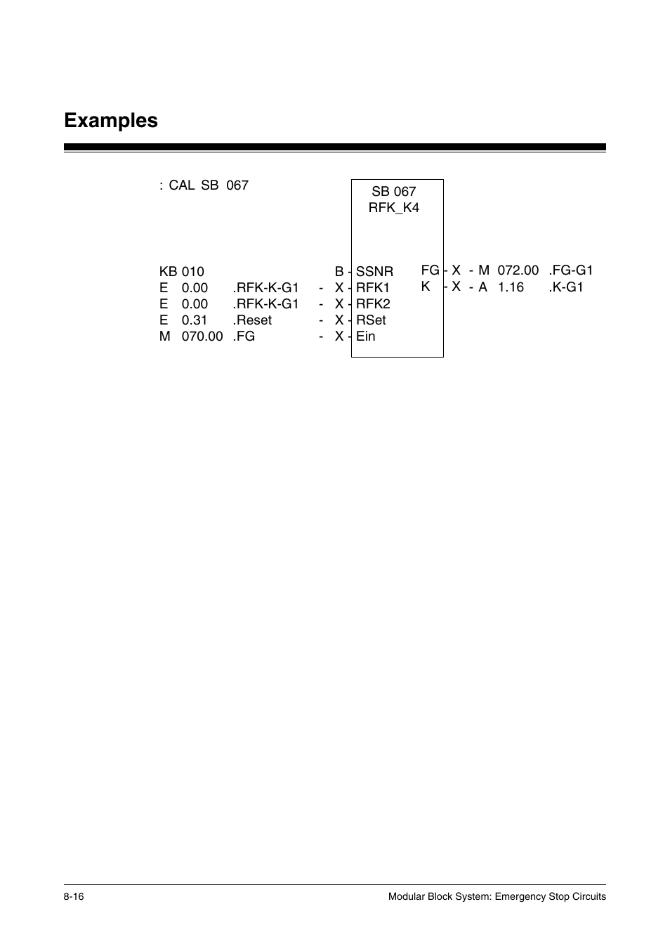 Examples | Pilz PSS SB NOT, Basic license User Manual | Page 100 / 112