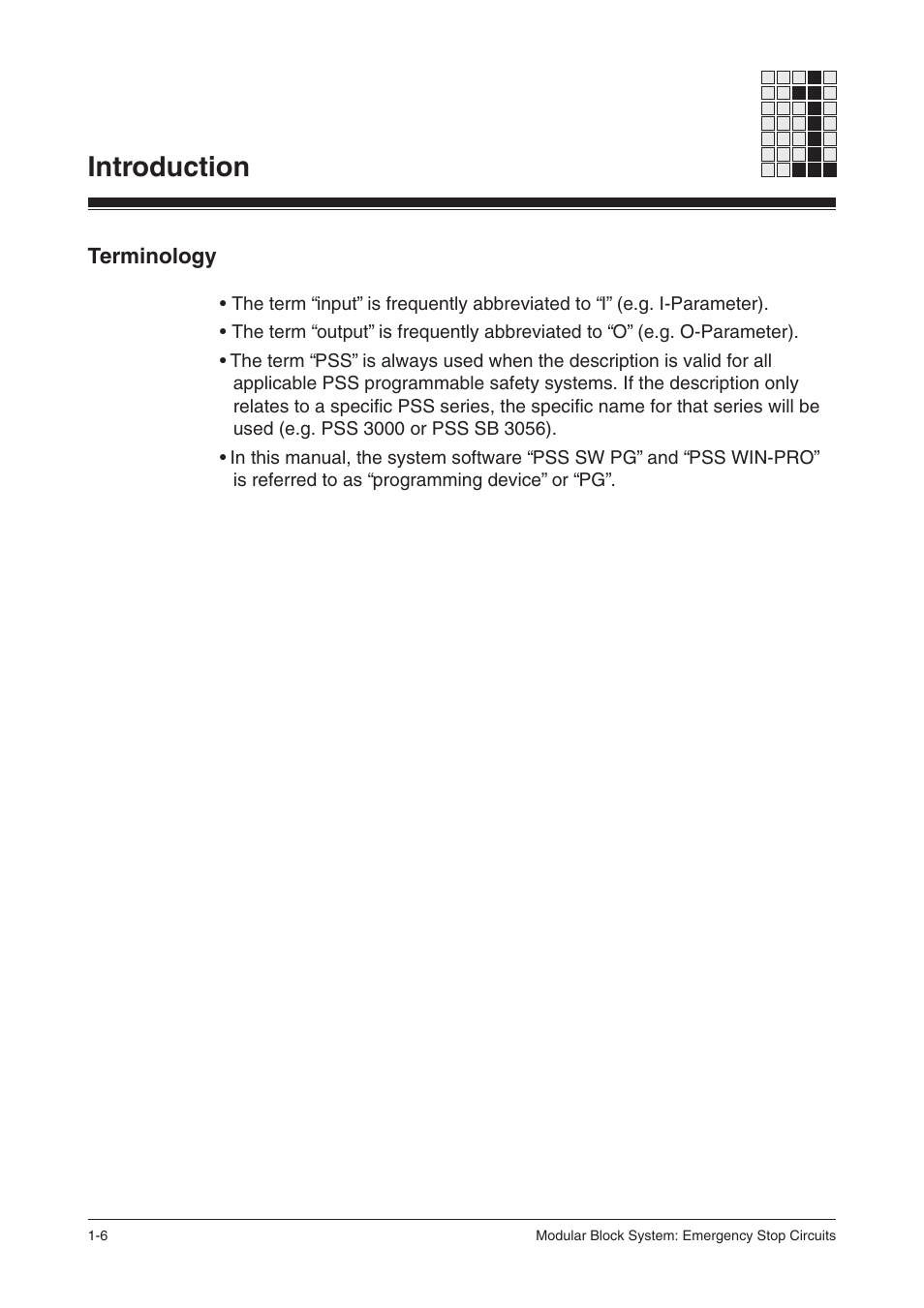 Terminology, Introduction | Pilz PSS SB NOT, Basic license User Manual | Page 14 / 112