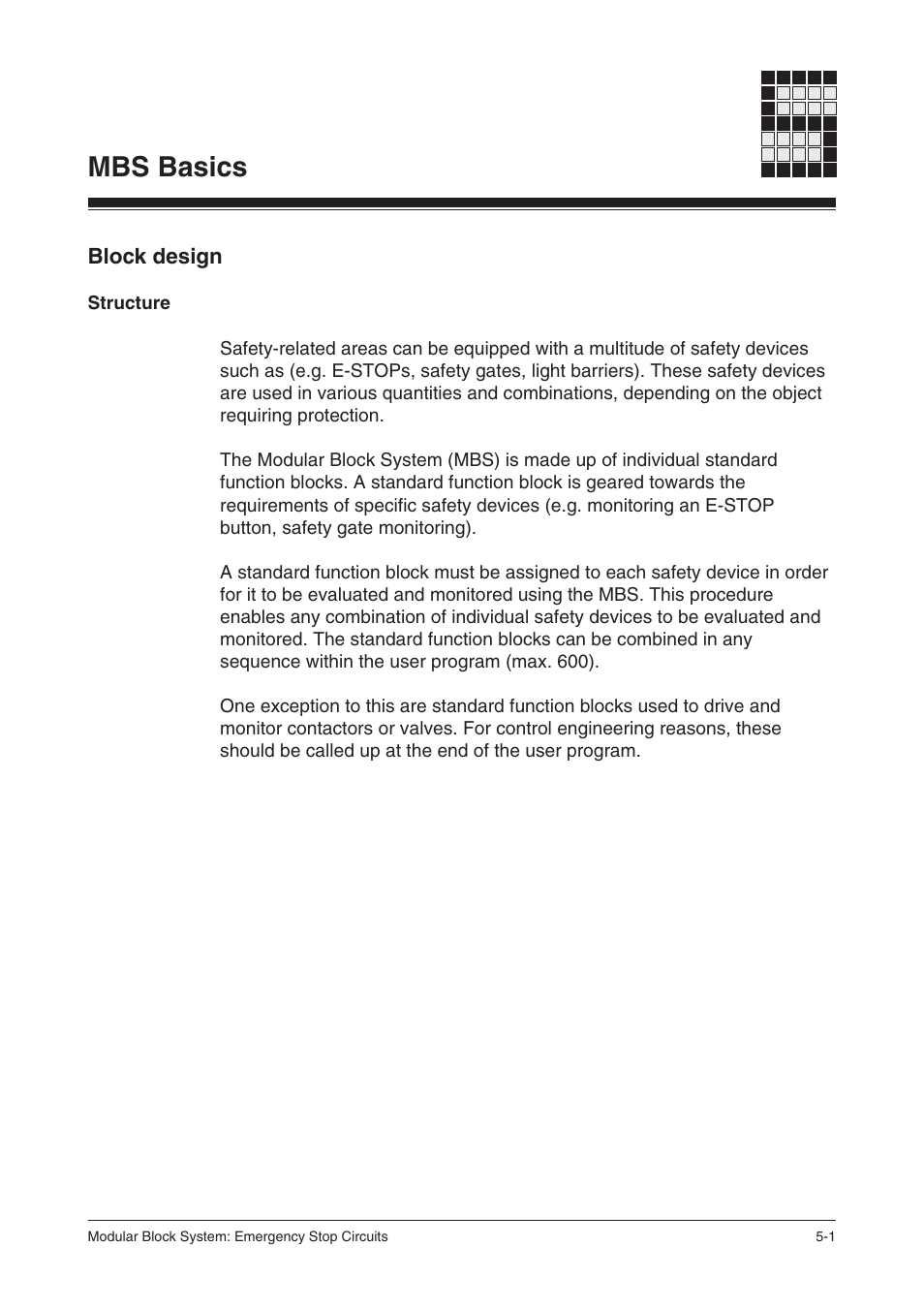 Mbs basics, Block design, Structure | Pilz PSS SB NOT, Basic license User Manual | Page 29 / 112
