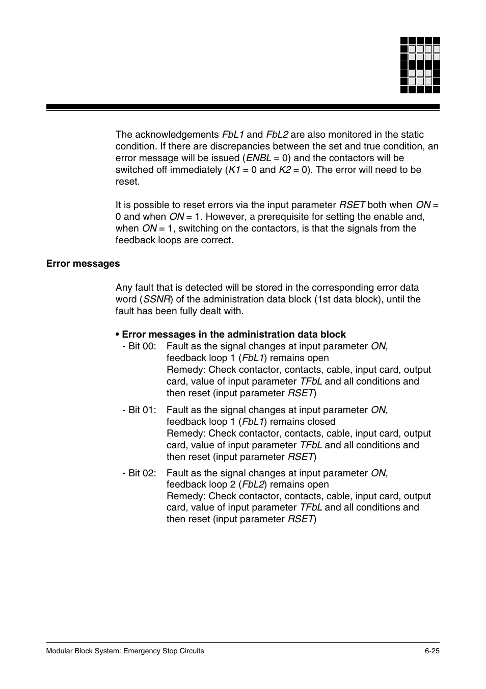 Error messages | Pilz PSS SB NOT, Basic license User Manual | Page 67 / 112