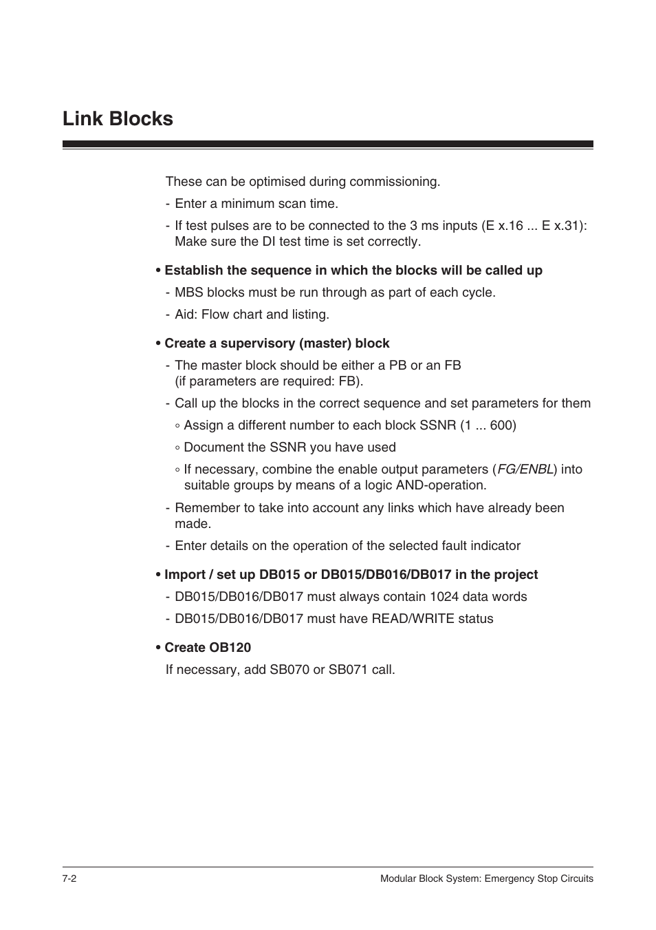 Link blocks | Pilz PSS SB NOT, Basic license User Manual | Page 82 / 112