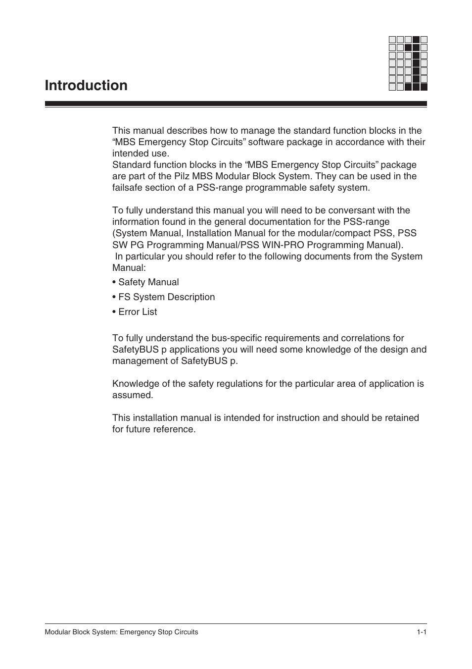 Introduction | Pilz PSS SB NOT, Basic license User Manual | Page 9 / 112