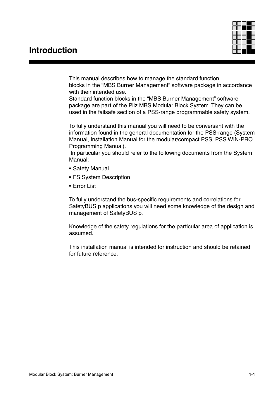 Introduction | Pilz PSS SB FT, Basic license User Manual | Page 11 / 191