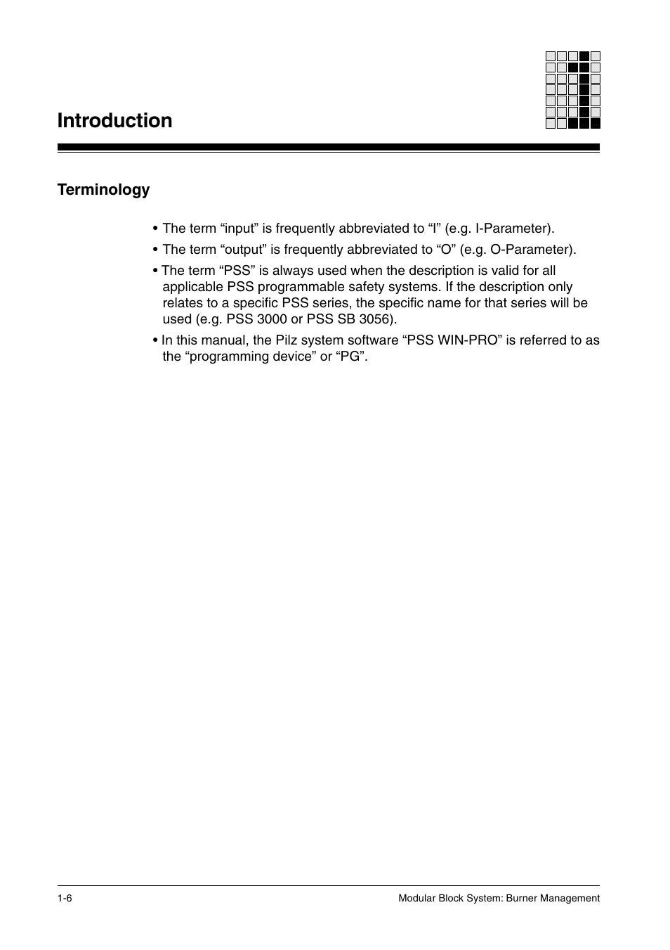 Terminology, Introduction | Pilz PSS SB FT, Basic license User Manual | Page 16 / 191