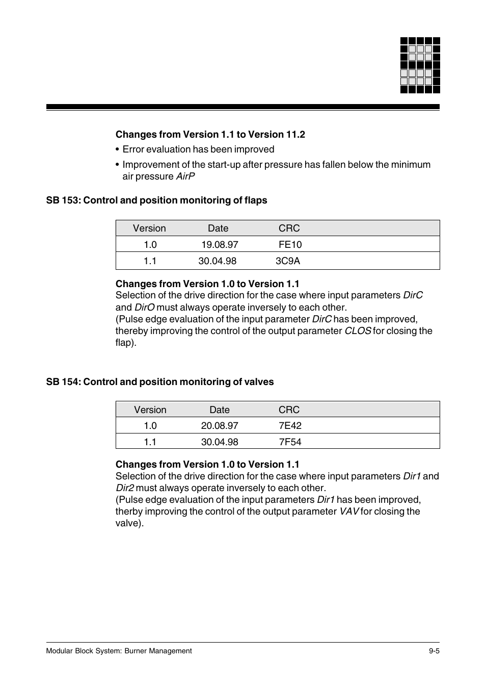Sb 153: control and position monitoring of flaps, Sb 154: control and position monitoring of valves | Pilz PSS SB FT, Basic license User Manual | Page 187 / 191
