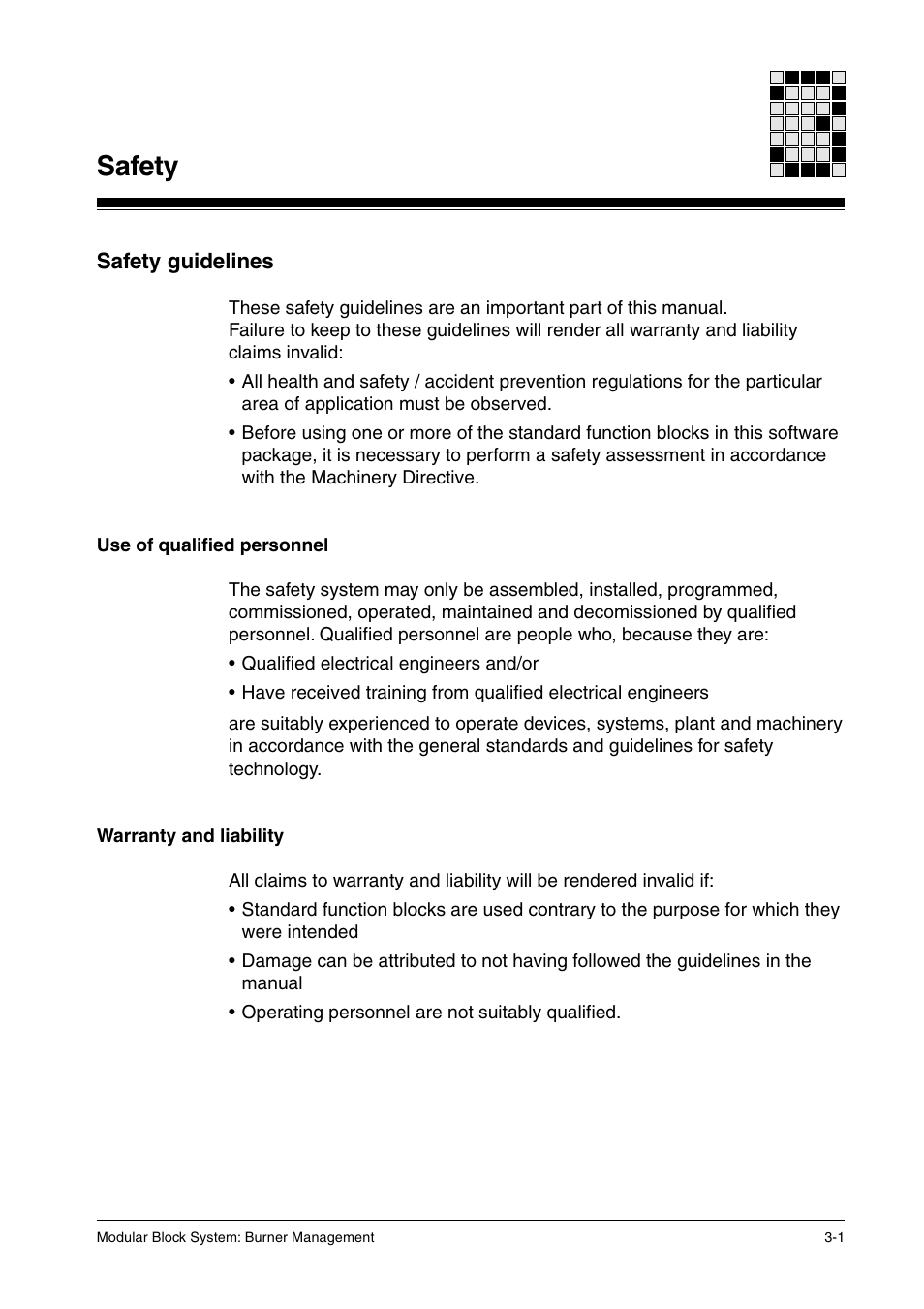 Safety, Safety guidelines, Use of qualified personnel | Warranty and liability | Pilz PSS SB FT, Basic license User Manual | Page 21 / 191