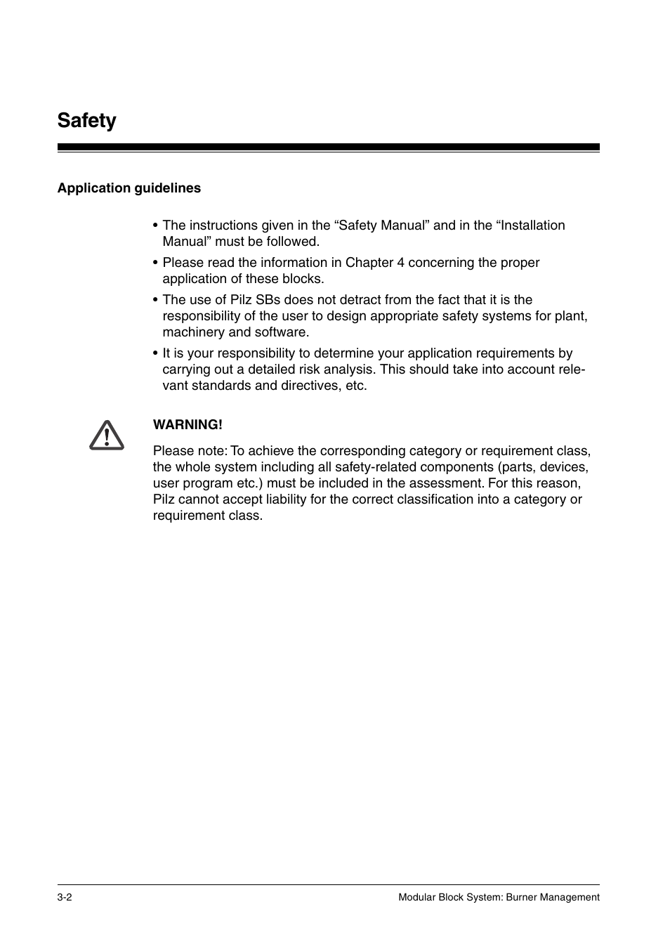 Application guidelines, Safety | Pilz PSS SB FT, Basic license User Manual | Page 22 / 191