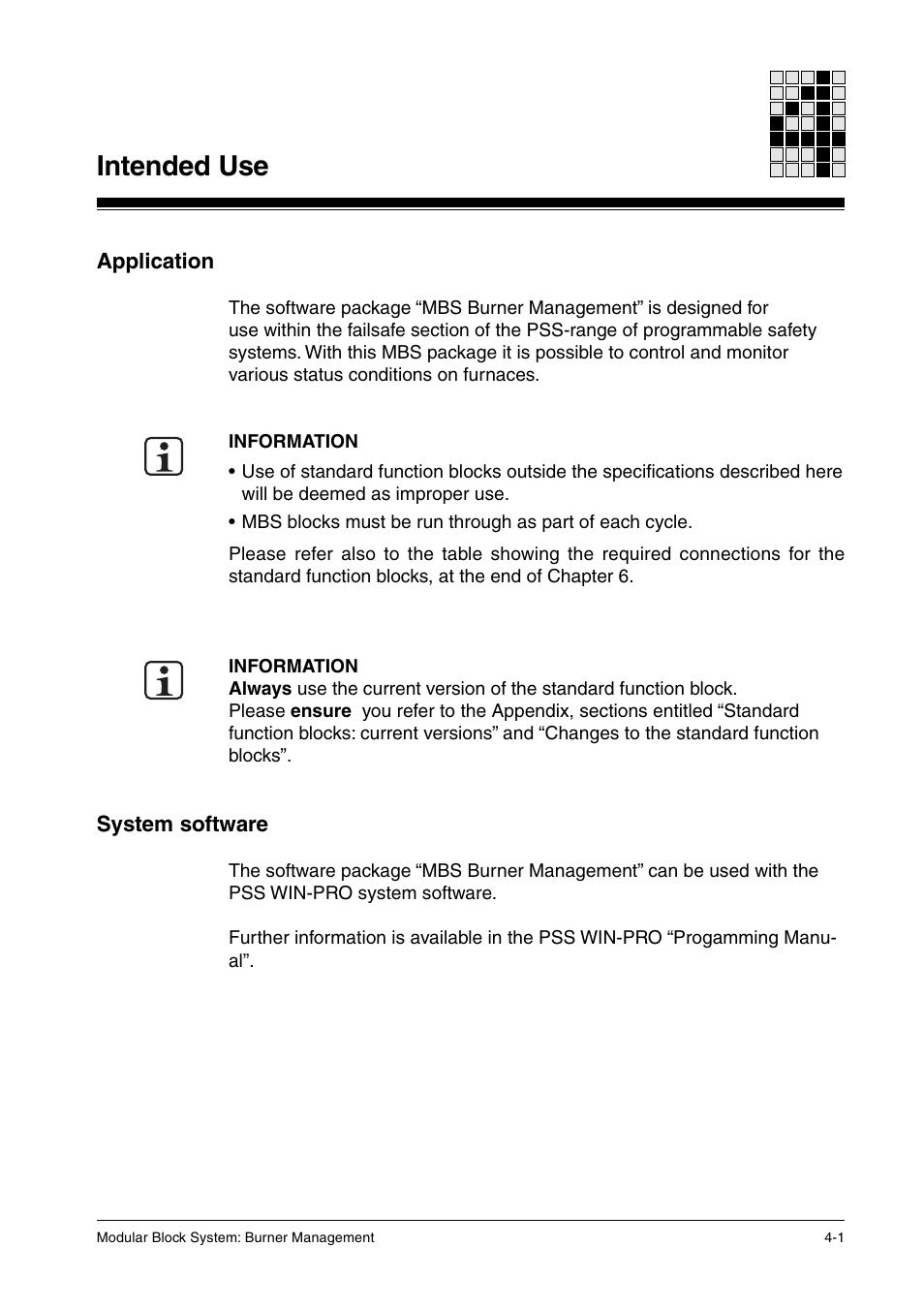 Intended use, Application, System software | Pilz PSS SB FT, Basic license User Manual | Page 25 / 191