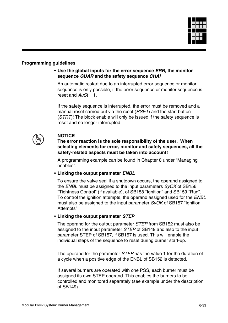 Programming guidelines | Pilz PSS SB FT, Basic license User Manual | Page 77 / 191