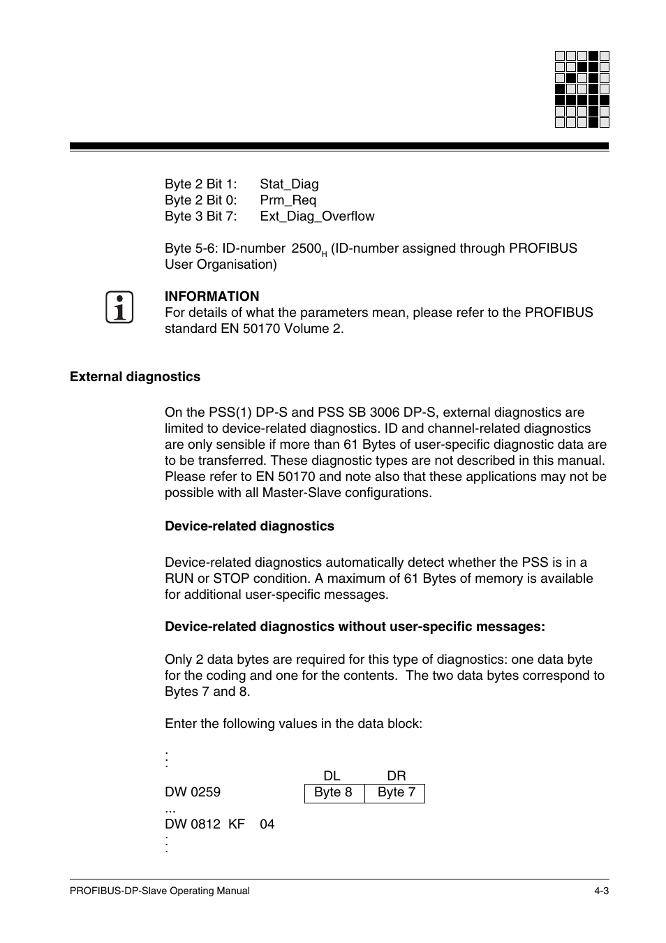 External diagnostics, Setting parameters | Pilz ST SB DP S, SW paket PROFIBUS-DP User Manual | Page 15 / 43