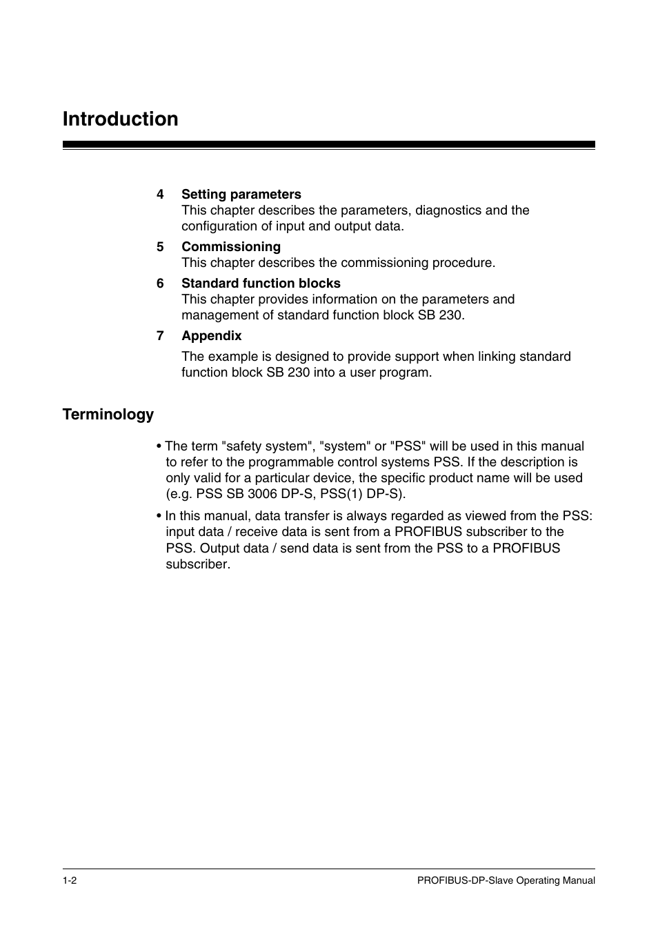 Terminology, Introduction | Pilz ST SB DP S, SW paket PROFIBUS-DP User Manual | Page 6 / 43