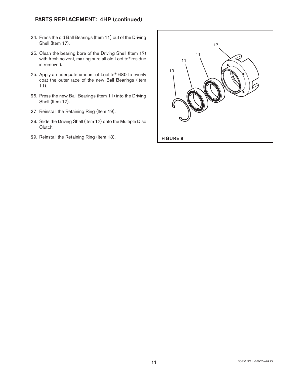 Parts replacement: 4hp (continued) | Nexen 4H35P 923512 User Manual | Page 11 / 15