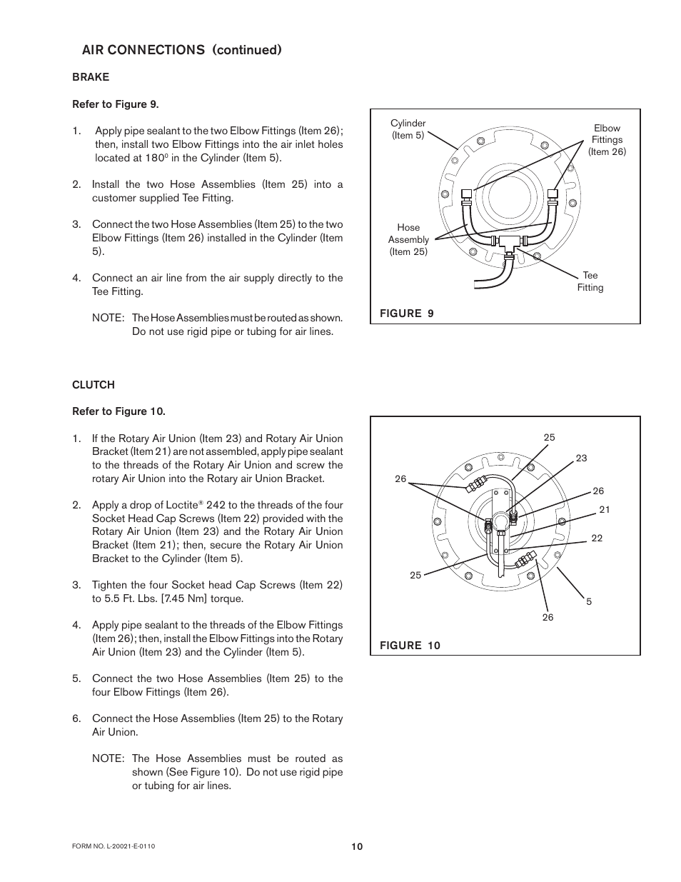 Air connections (continued) | Nexen DFE-2500 964009 User Manual | Page 10 / 22