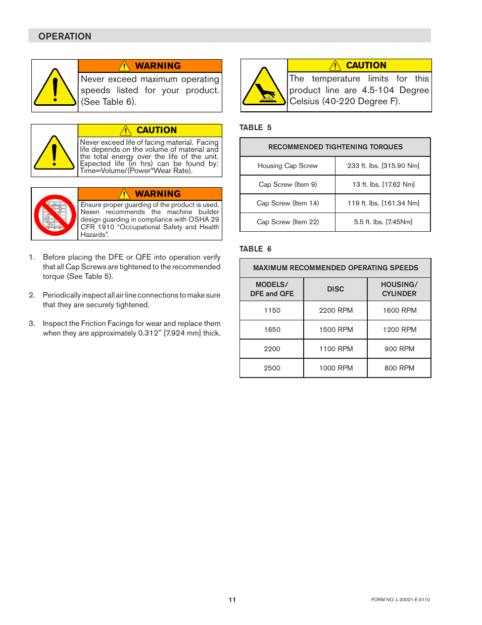 Nexen DFE-2500 964009 User Manual | Page 11 / 22