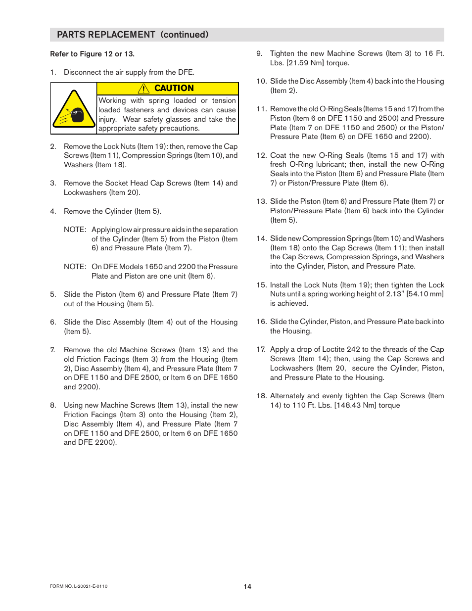 Nexen DFE-2500 964009 User Manual | Page 14 / 22