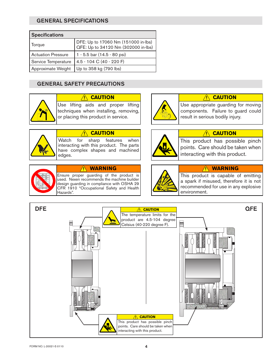 Dfe qfe | Nexen DFE-2500 964009 User Manual | Page 4 / 22